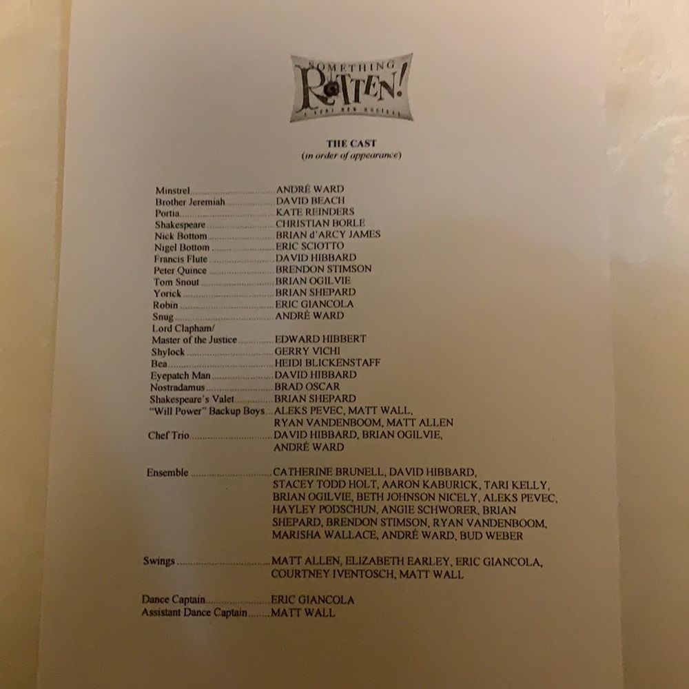 Something Rotten Playbill - Picture 3 of 5